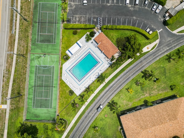 5890 Sugar Palm Ct Unit E, Delray Beach, FL 33484 - aerial view of a pool area