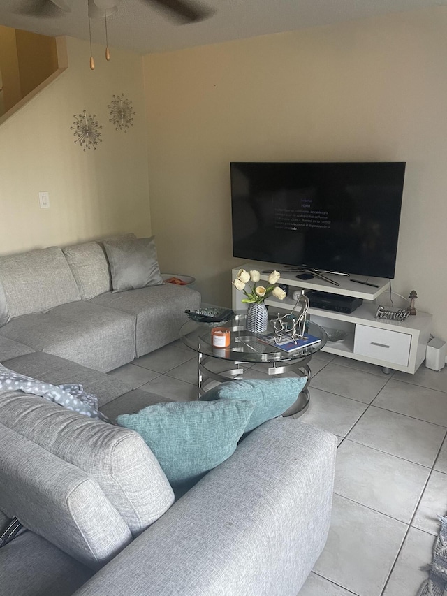 1701 Village Blvd Unit 112, West Palm Beach, FL 33409 - tiled living area with ceiling fan