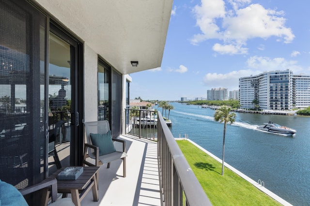 899 Jeffery St Unit 414, Boca Raton, FL 33487 - balcony featuring a water view