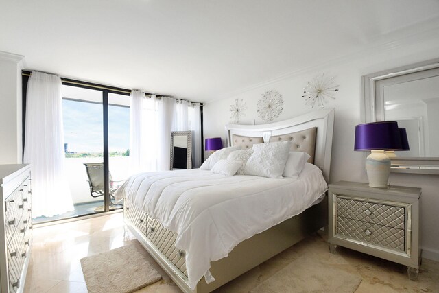 5600 N Flagler Dr Unit 605, West Palm Beach, FL 33407 - bedroom featuring access to outside and a wall of windows