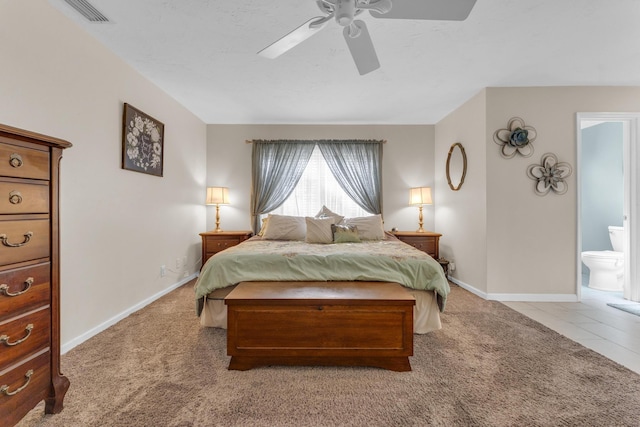 8858 SW 8th St, Boca Raton, FL 33433 - bedroom featuring carpet floors, connected bathroom, and a ceiling fan