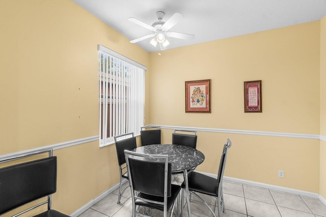 5871 Grand Harbour Cir, Boynton Beach, FL 33437 - dining area with ceiling fan, tile patterned floors, and baseboards
