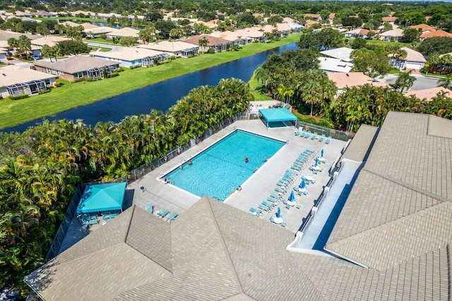 5871 Grand Harbour Cir, Boynton Beach, FL 33437 - view of swimming pool with a water view