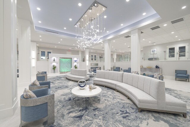 6067 Kings Gate Cir, Delray Beach, FL 33484 - living area featuring recessed lighting