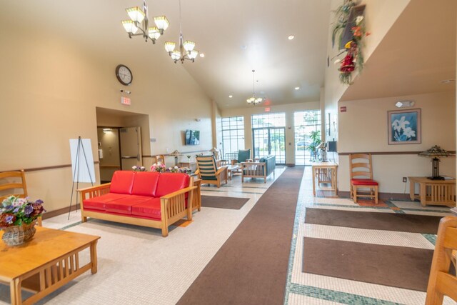 7300 NW 5th Pl Unit 203, Margate, FL 33063 - lobby with high vaulted ceiling and recessed lighting