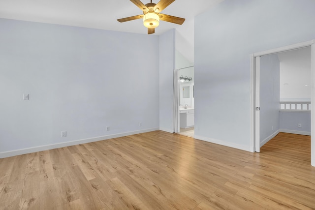 10125 N Military Trl, Palm Beach Gardens, FL 33410 - unfurnished room with a ceiling fan, light wood-type flooring, baseboards, and a sink
