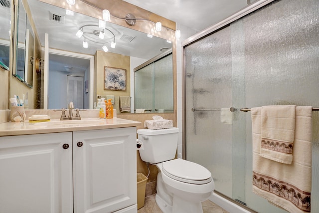 3561 Tall Pine Way Unit B-1, Greenacres, FL 33463 - full bath with toilet, vanity, a shower stall, and tile patterned floors