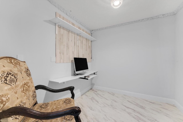 18905 Cloud Lake Cir, Boca Raton, FL 33496 - office area with marble finish flooring and baseboards