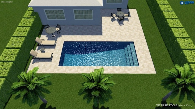 18905 Cloud Lake Cir, Boca Raton, FL 33496 - view of swimming pool featuring a yard and a patio