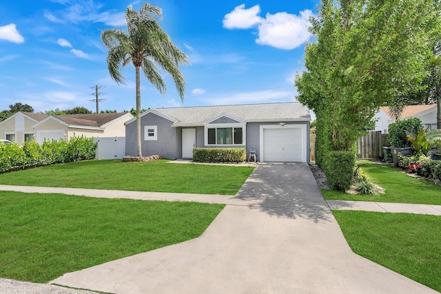 18905 Cloud Lake Cir, Boca Raton, FL 33496 - ranch-style house with an attached garage, concrete driveway, and stucco siding