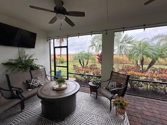 9624 SW Royal Poinciana Dr, Port Saint Lucie, FL 34987 - sunroom with ceiling fan