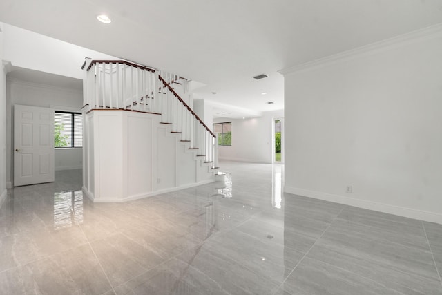 4474 Foxtail Ln, Weston, FL 33331 - interior space with ornamental molding, plenty of natural light, and baseboards