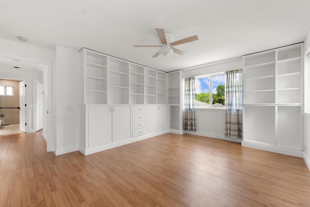 4474 Foxtail Ln, Weston, FL 33331 - unfurnished room with ceiling fan, light wood-type flooring, baseboards, and a smoke detector