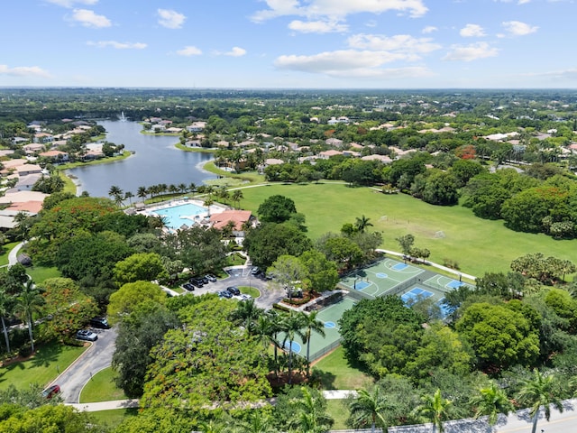 4474 Foxtail Ln, Weston, FL 33331 - aerial view of property and surrounding area with a large body of water and a pool area