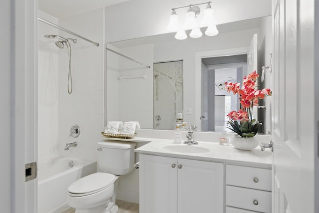 10453 SW Stratton Dr, Port Saint Lucie, FL 34987 - full bathroom with vanity, toilet, and bathtub / shower combination