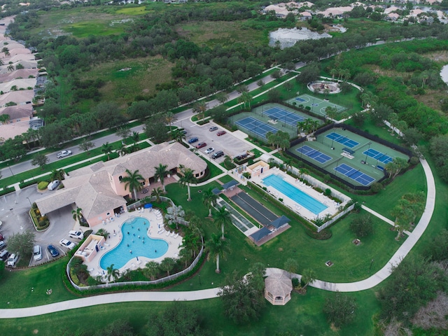 10453 SW Stratton Dr, Port Saint Lucie, FL 34987 - aerial view of property and surrounding area with a pool