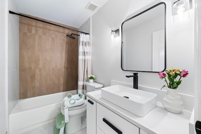 2540 NW 80th Ave, Margate, FL 33063 - full bathroom featuring vanity, shower / bathtub combination with curtain, and toilet