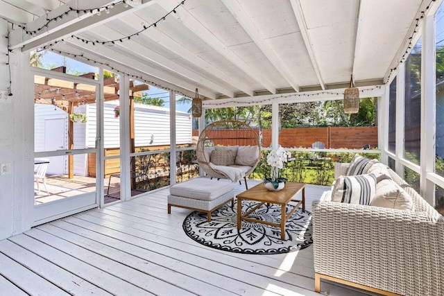 722 Valley Forge Rd, West Palm Beach, FL 33405 - sunroom with an outdoor hangout area