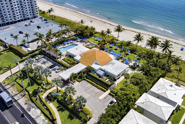 3400 S Ocean Blvd Unit 4H, Highland Beach, FL 33487 - bird's eye view of waterfront with a beach