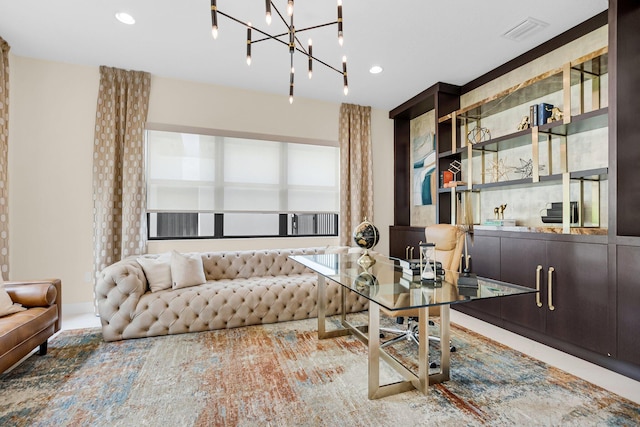 17112 Aquavera Way, Boca Raton, FL 33496 - office with recessed lighting and a chandelier