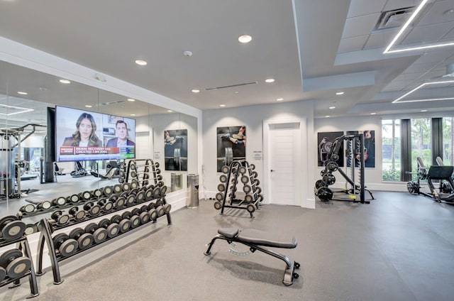 17112 Aquavera Way, Boca Raton, FL 33496 - workout area with recessed lighting and baseboards