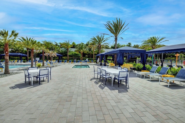 17112 Aquavera Way, Boca Raton, FL 33496 - community pool with a gazebo, a patio area, and outdoor dining area