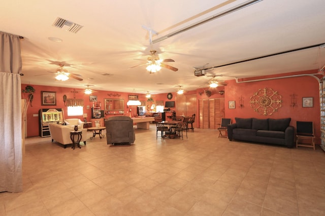 4811 Seagrape Dr, Fort Pierce, FL 34982 - living room featuring a ceiling fan