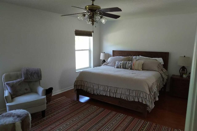 4097 Bluff Harbor Way, Wellington, FL 33449 - bedroom with a ceiling fan, baseboards, and wood finished floors