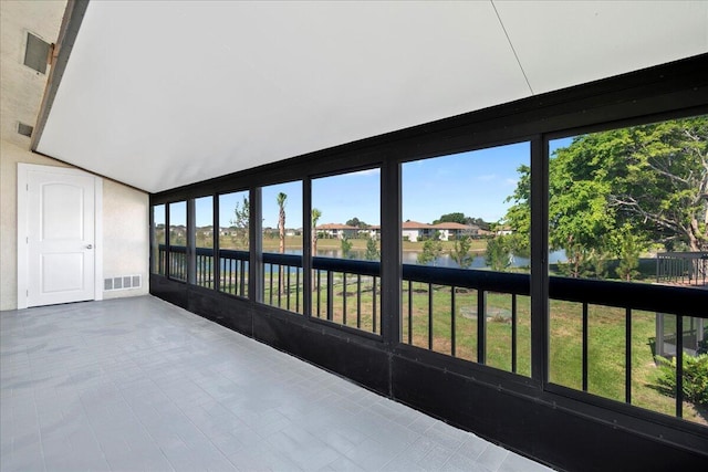 13921 Royal Palm Ct Unit D, Delray Beach, FL 33484 - unfurnished sunroom with a water view and healthy amount of natural light