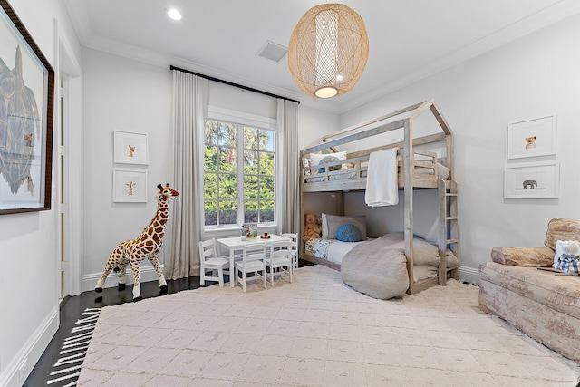 7703 Bold Lad Rd, Palm Beach Gardens, FL 33418 - bedroom with crown molding, baseboards, and recessed lighting