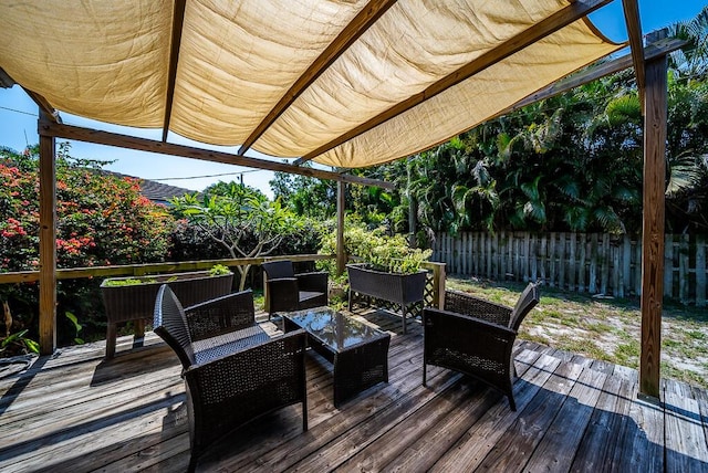 1950 N Conference Dr, Boca Raton, FL 33486 - wooden terrace with a pergola and outdoor lounge area
