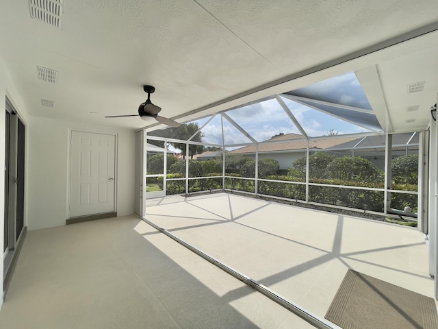6503 Geminata Oak Ct, Palm Beach Gardens, FL 33410 - unfurnished sunroom with ceiling fan