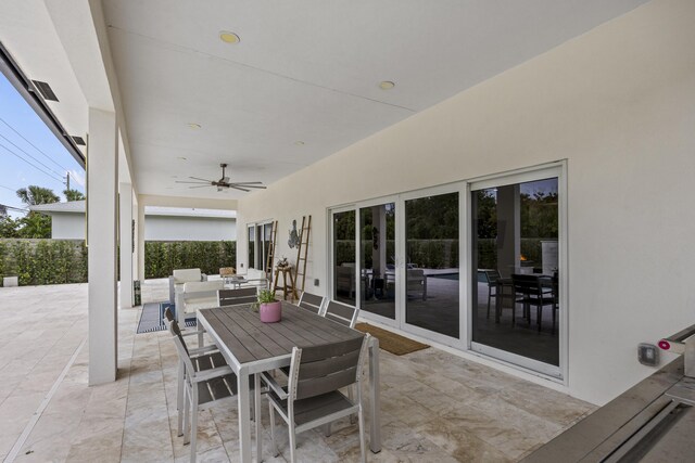 7802 Martin Ave, West Palm Beach, FL 33405 - view of patio featuring outdoor dining space and ceiling fan
