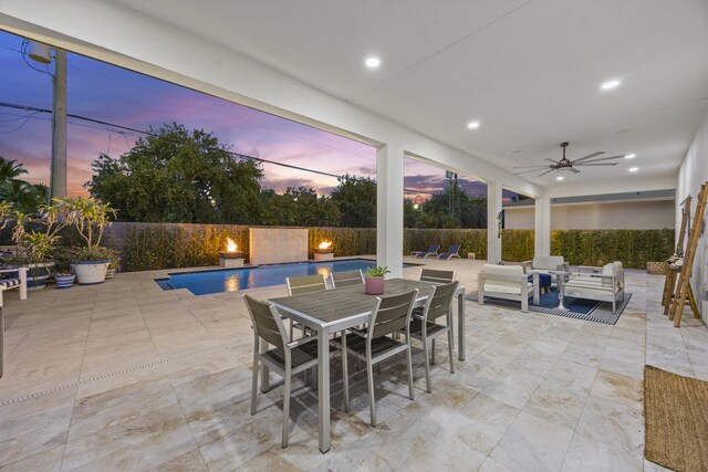 7802 Martin Ave, West Palm Beach, FL 33405 - view of patio / terrace featuring an outdoor living space and a ceiling fan