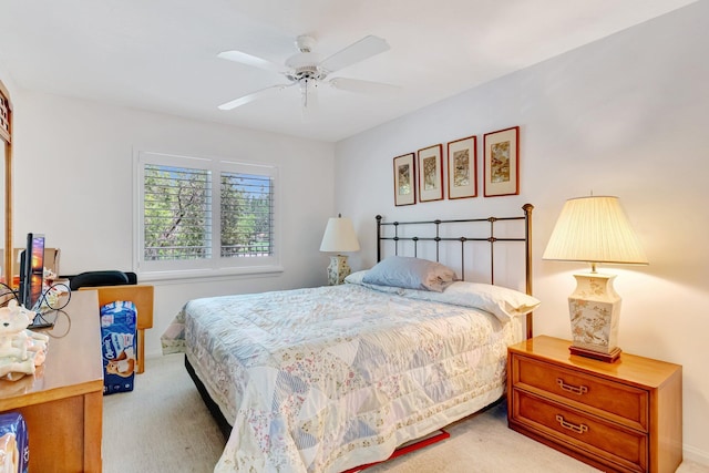 5746 Crystal Shores Dr Unit 206, Boynton Beach, FL 33437 - bedroom with light colored carpet and ceiling fan