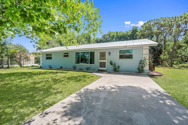 6503 SE Lillian Ct, Stuart, FL 34997 - ranch-style home with stucco siding and metal roof