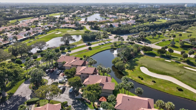 19411 Sabal Lake Dr Unit 5018, Boca Raton, FL 33434 - aerial view of property and surrounding area with a nearby body of water, nearby suburban area, and a local golf course