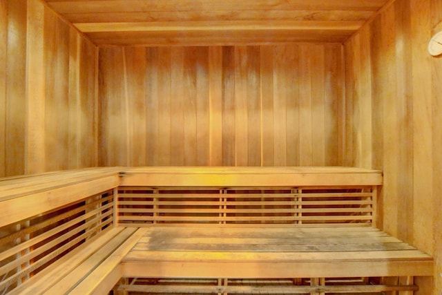 700 Scotia Dr Unit 202, Hypoluxo, FL 33462 - relaxing sauna / steam room featuring wood ceiling and wooden walls