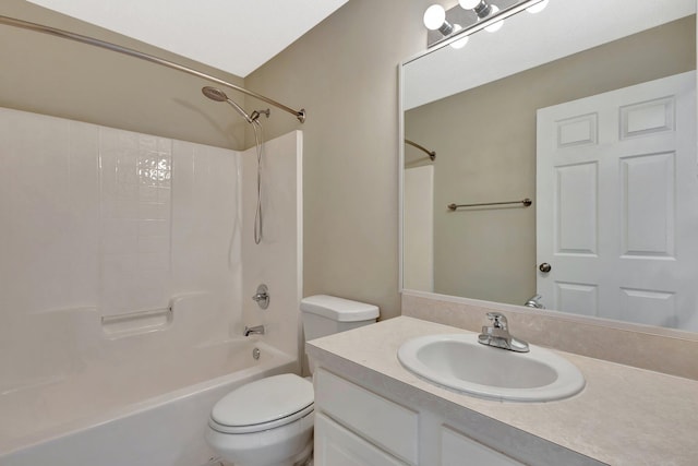 1897 SW Lofgren Ave, Port Saint Lucie, FL 34953 - bathroom featuring toilet, vanity, and tub / shower combination