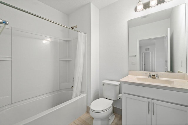 5174 Armina Pl, Fort Pierce, FL 34951 - bathroom with vanity, shower / bath combo with shower curtain, and toilet
