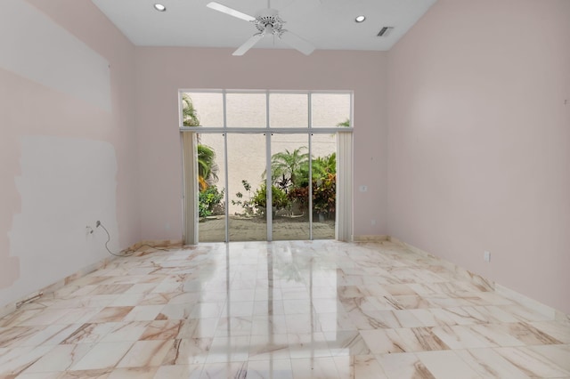 7729 Travlers Tree Dr, Boca Raton, FL 33433 - empty room with ceiling fan and recessed lighting