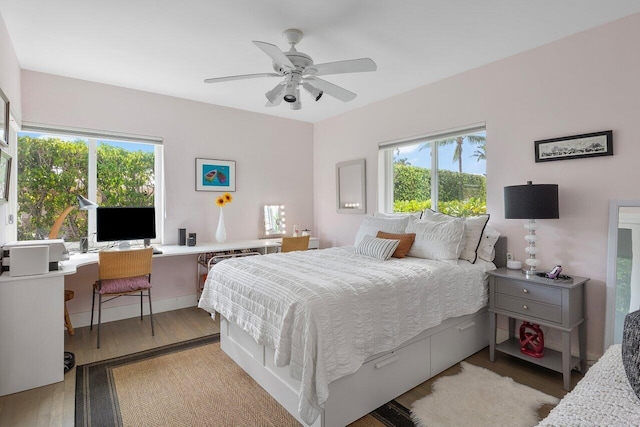 164 Bryn Mawr Dr, Lake Worth Beach, FL 33460 - bedroom featuring light wood-type flooring and a ceiling fan