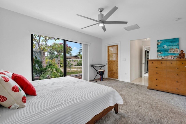 164 Bryn Mawr Dr, Lake Worth Beach, FL 33460 - bedroom featuring light colored carpet and a ceiling fan