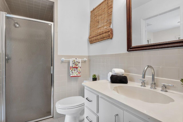 164 Bryn Mawr Dr, Lake Worth Beach, FL 33460 - full bathroom with vanity, tile walls, and a shower stall