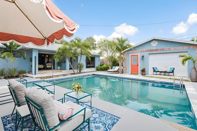 164 Bryn Mawr Dr, Lake Worth Beach, FL 33460 - swimming pool with an outdoor structure and a patio