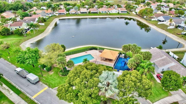 22360 Overture Cir, Boca Raton, FL 33428 - aerial view of residential area with a large body of water and a pool area