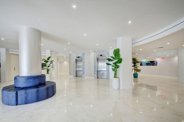 3546 S Ocean Blvd Unit 203, South Palm Beach, FL 33480 - common area with recessed lighting and vaulted ceiling