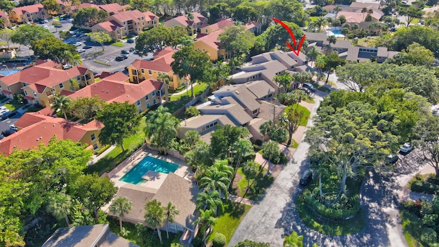6650 Thornhill Ct, Boca Raton, FL 33433 - aerial view of property's location featuring a pool area and nearby suburban area