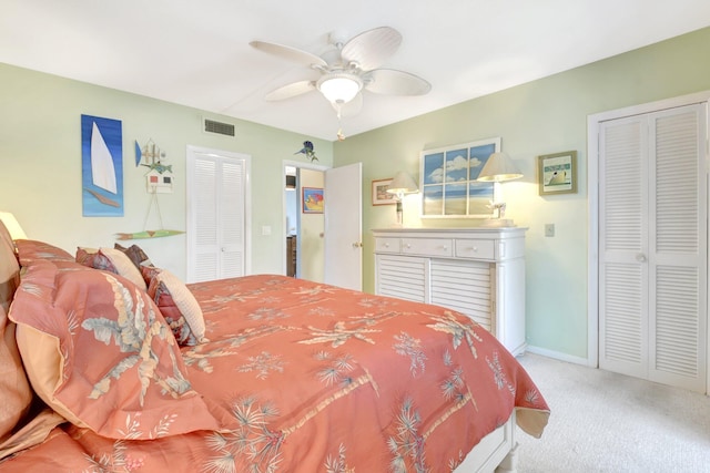 5505 N Ocean Blvd Unit 13-105, Ocean Ridge, FL 33435 - bedroom featuring carpet floors, a ceiling fan, baseboards, and a closet
