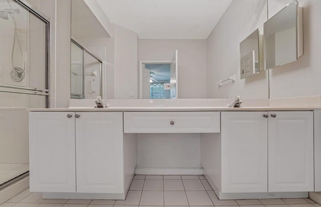 7886 Laina Ln Unit 2, Boynton Beach, FL 33437 - full bath featuring a stall shower, vanity, and tile patterned floors